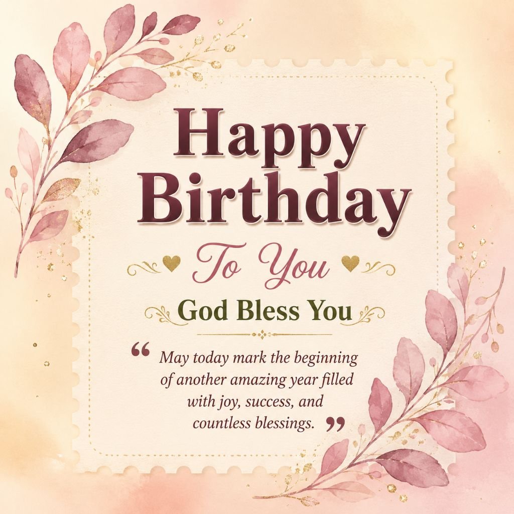 elegant birthday blessings and wishes image