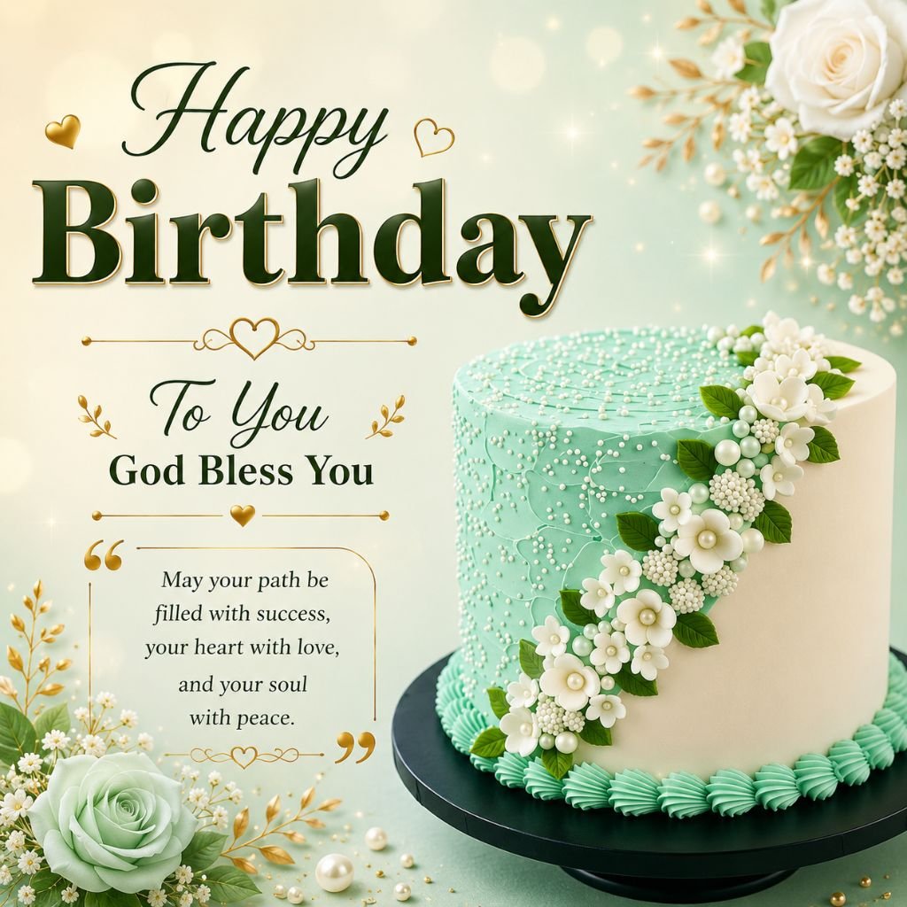 floral cake image with birthday wishes