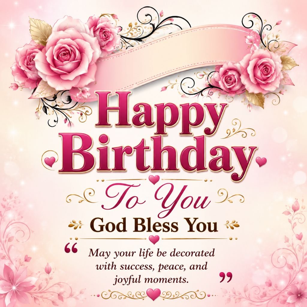 happy birthday floral wishes card