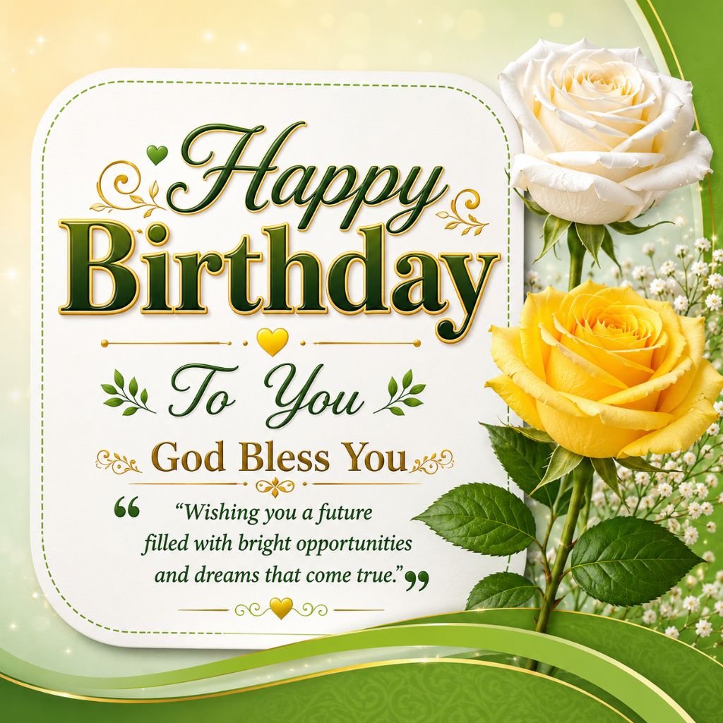 happy birthday roses greeting card with love