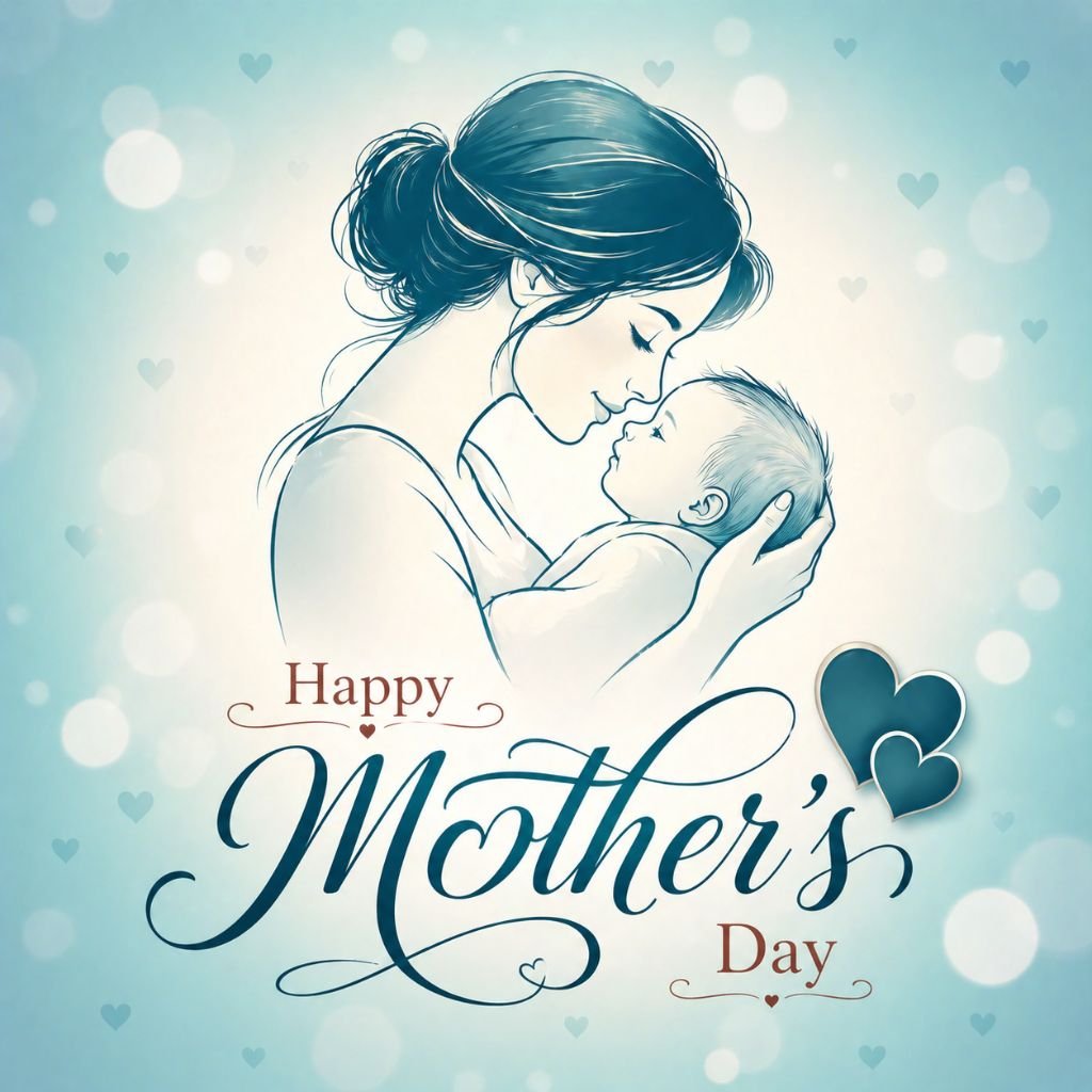 happy mothers day mother and baby