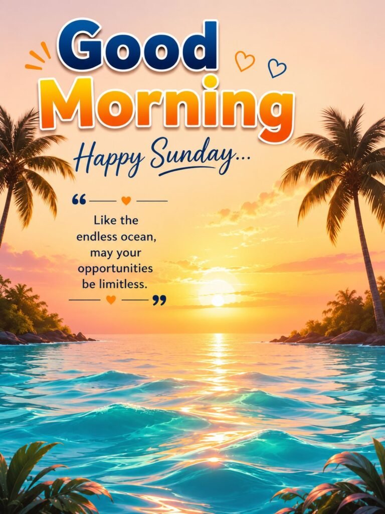 inspirational beach quote and positive sunday wishes