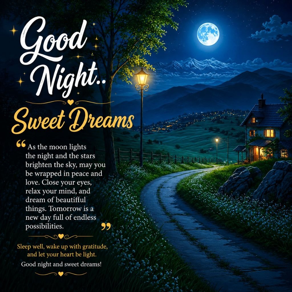 nature good night images with quotes