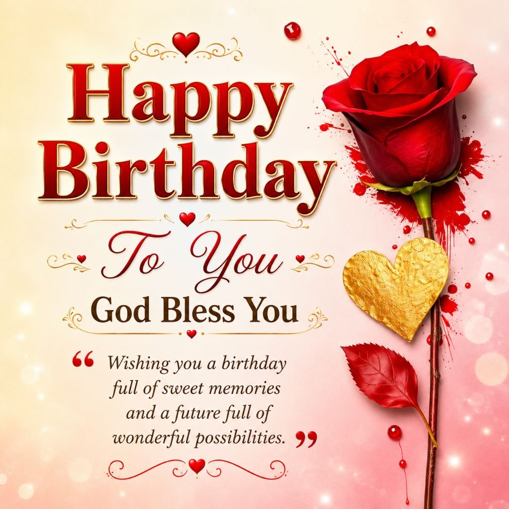 red rose birthday wishes image