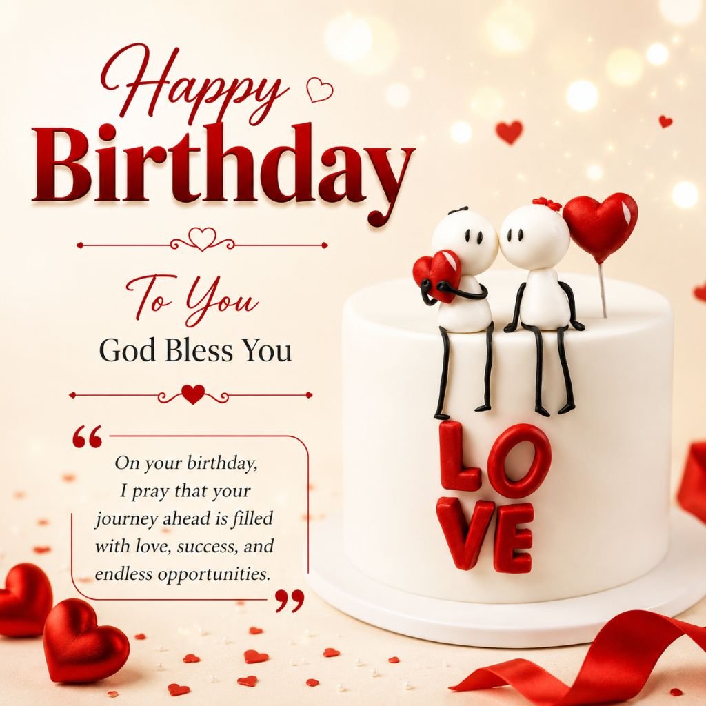 romantic happy birthday love cake image