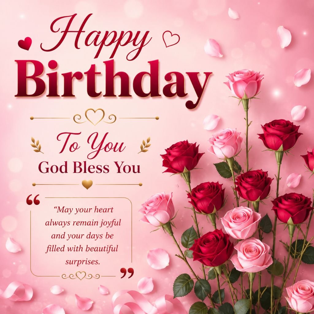 rose bouquet image with happy birthday wishes