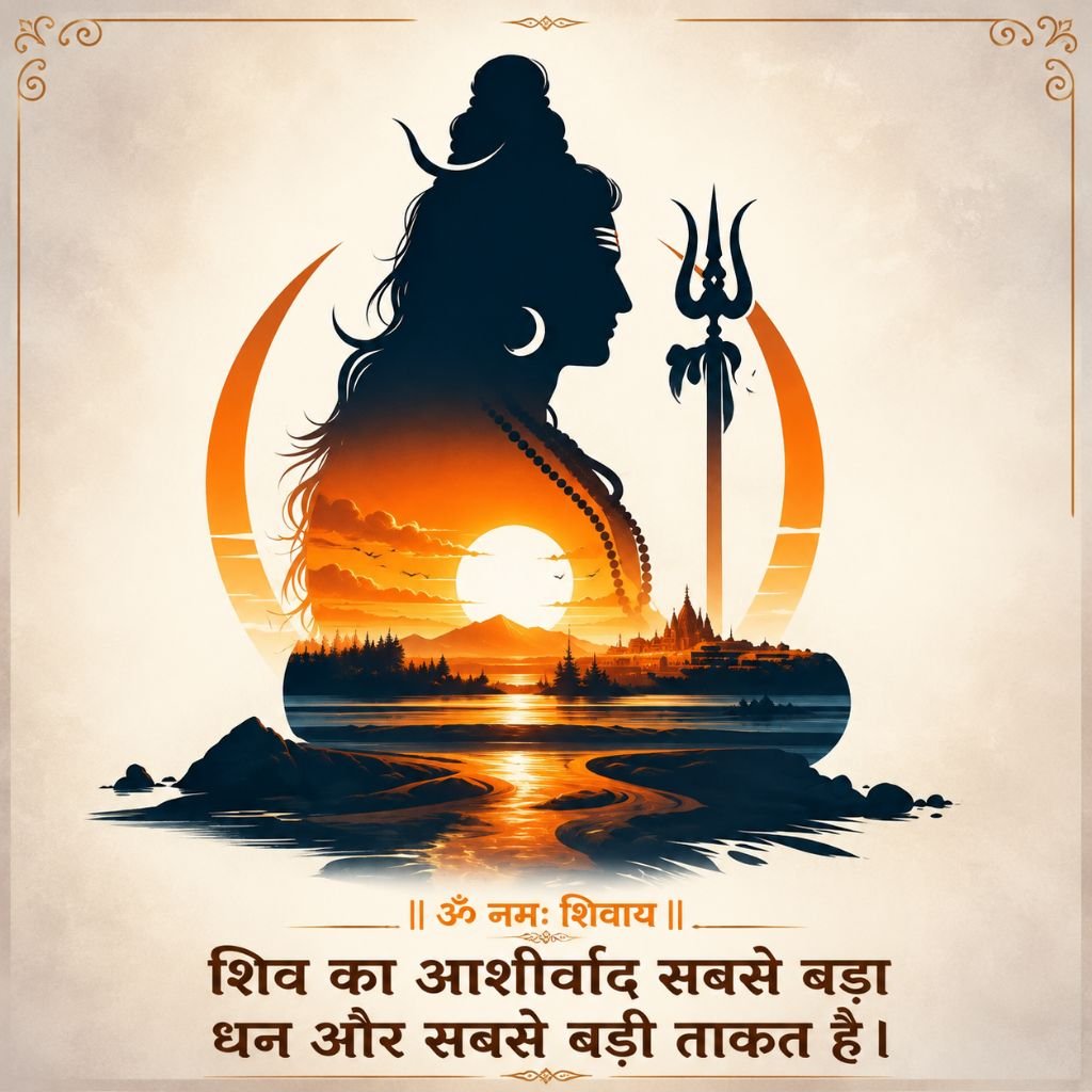 शिव का आशीर्वाद सबसे बड़ा धन और सबसे बड़ी ताकत है।