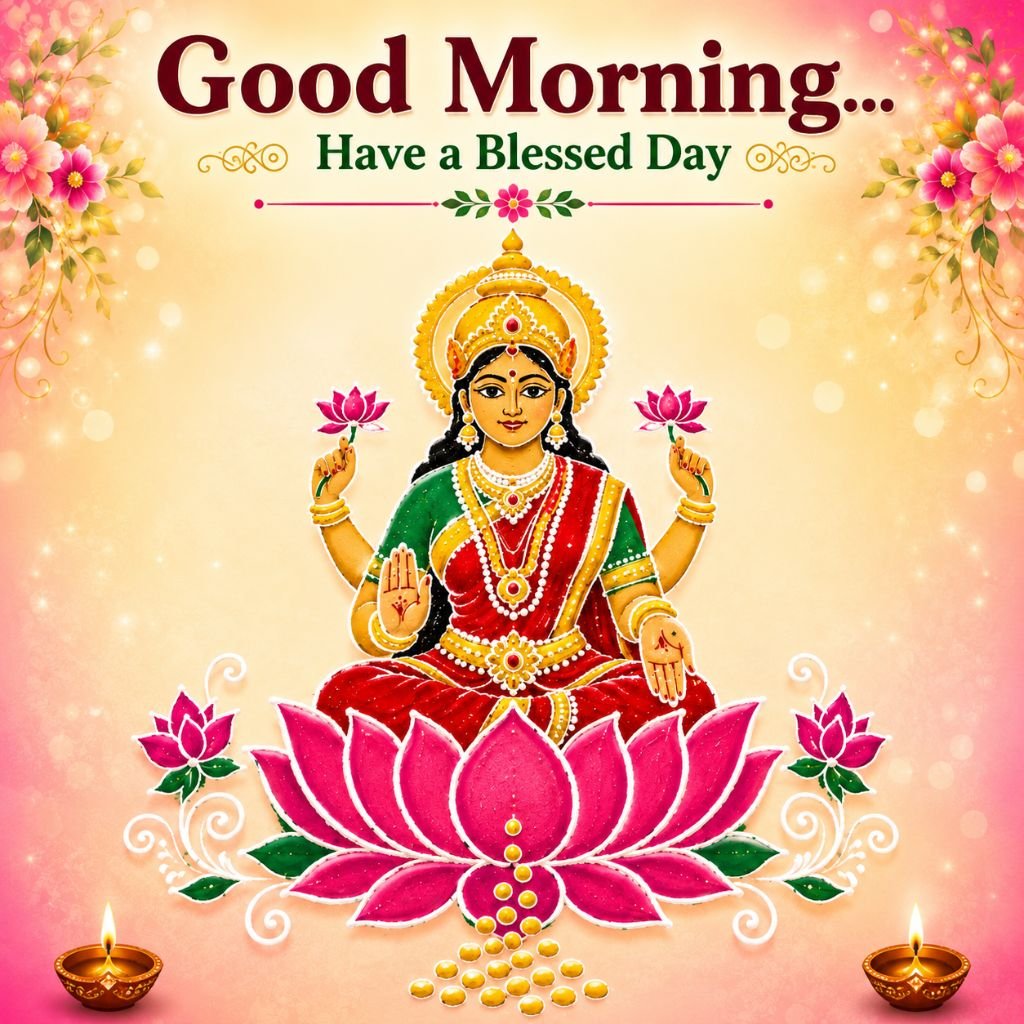 Goddess Lakshmi good morning cute photos