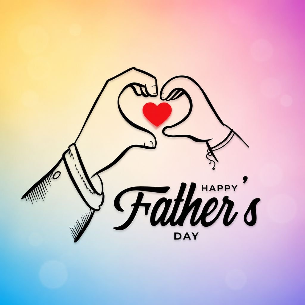 Happy Father’s Day line-art