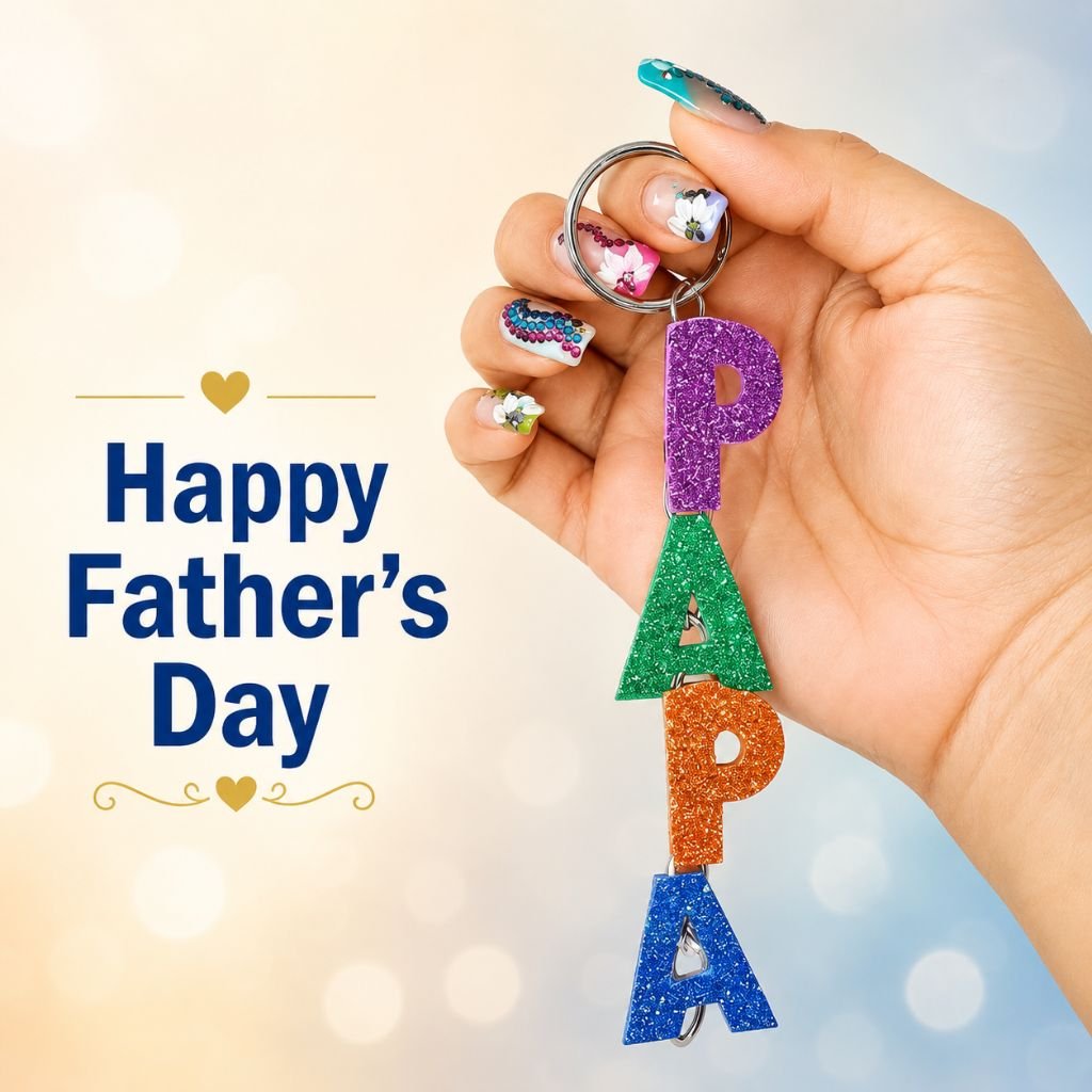 PAPA letter keychain happy fathers day pics