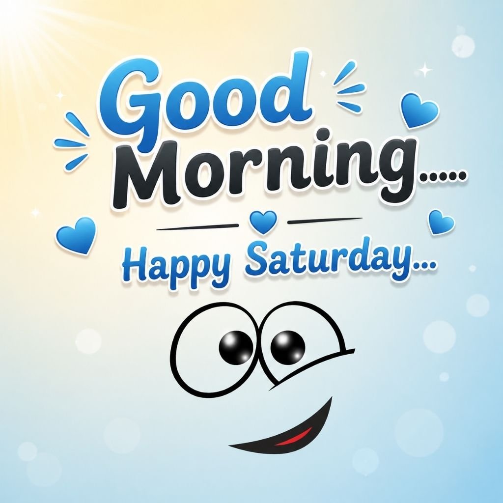  a cute blue cartoon face with funny happy saturday pictures