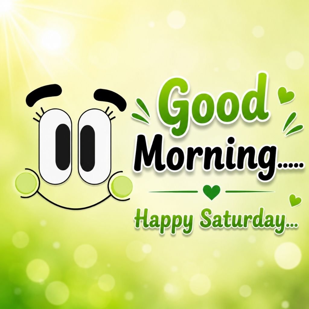a cute green cartoon smiley face with happy weekend funny pictures