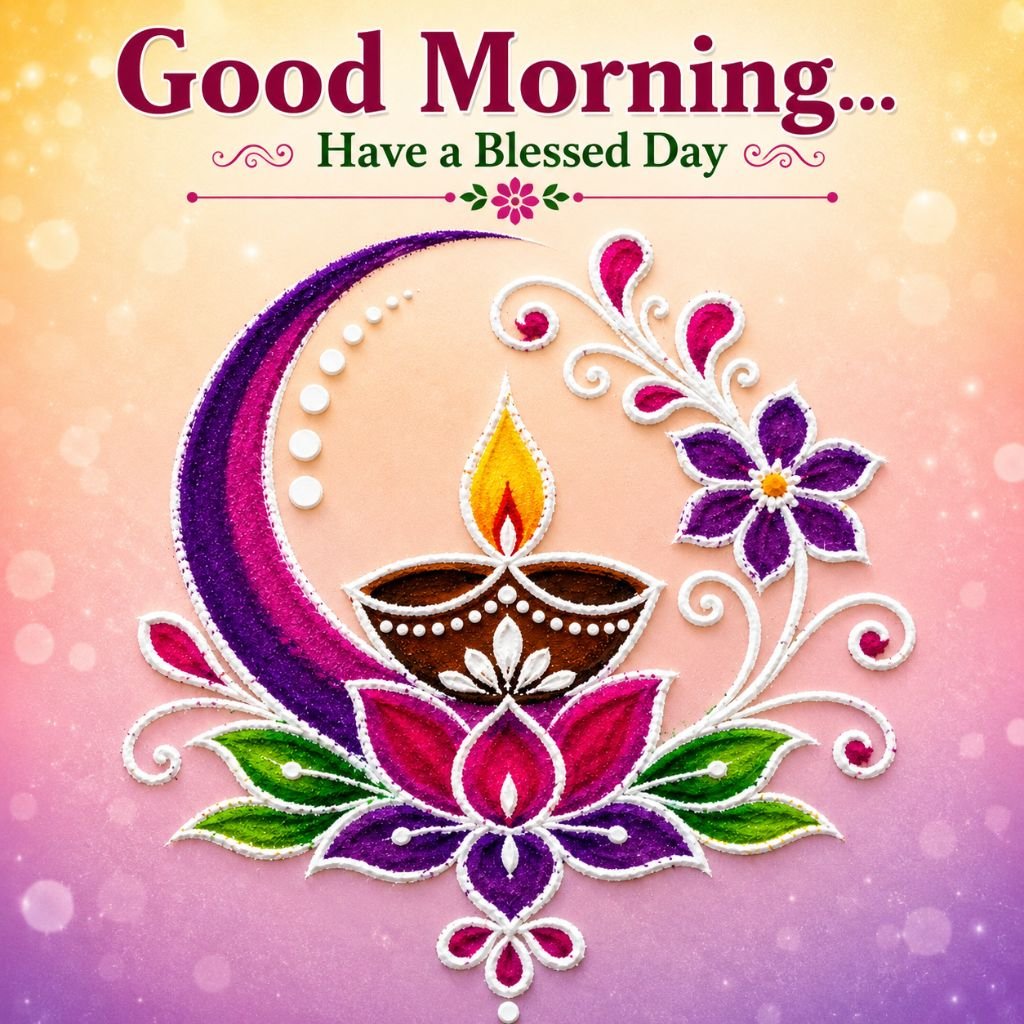 a decorative diya lamp on a lotus flower cute morning pics