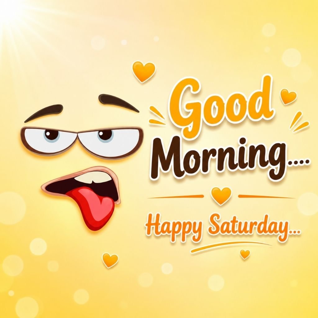 a funny cartoon face happy saturday clipart