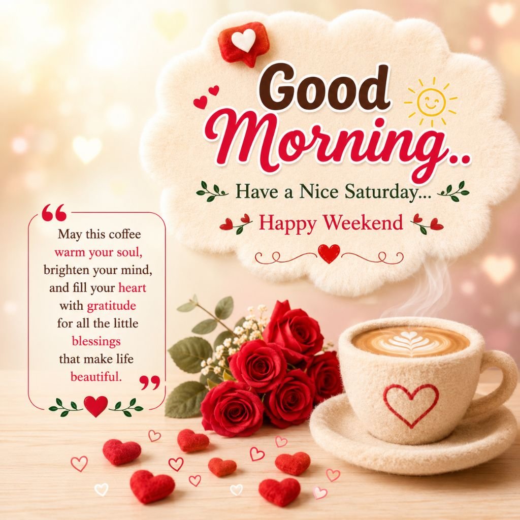 a heart-themed coffee cup blessings for saturday