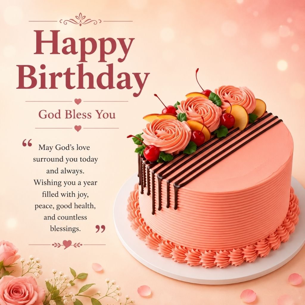 a pink cake happy birthday friend