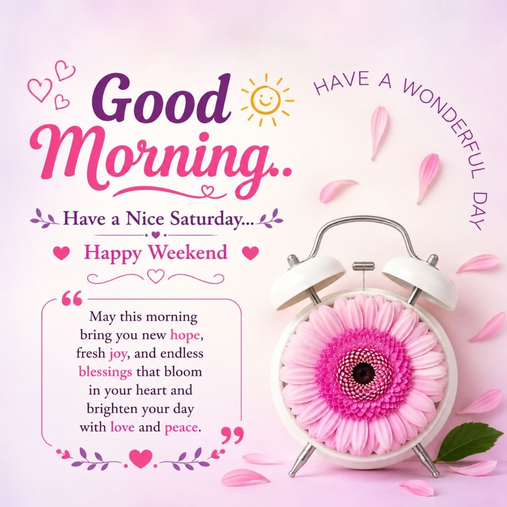 a pink gerbera flower saturday good morning blessings
