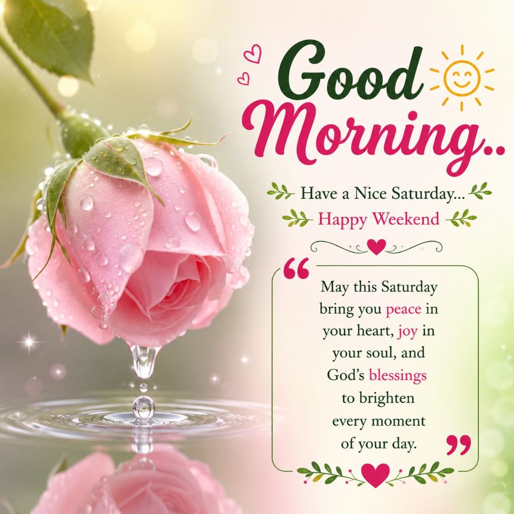 a pink rose covered in dewdrops saturday inspirational images