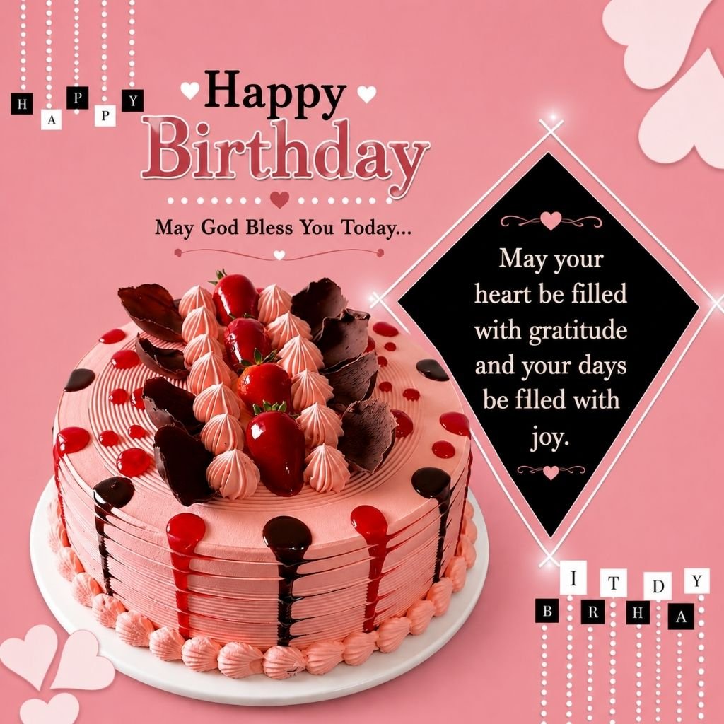 a pink strawberry cake images for best friend birthday wishes