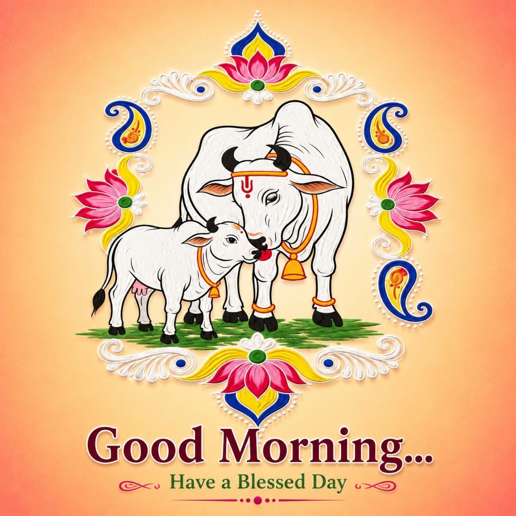 a sacred cow and calf best morning pictures