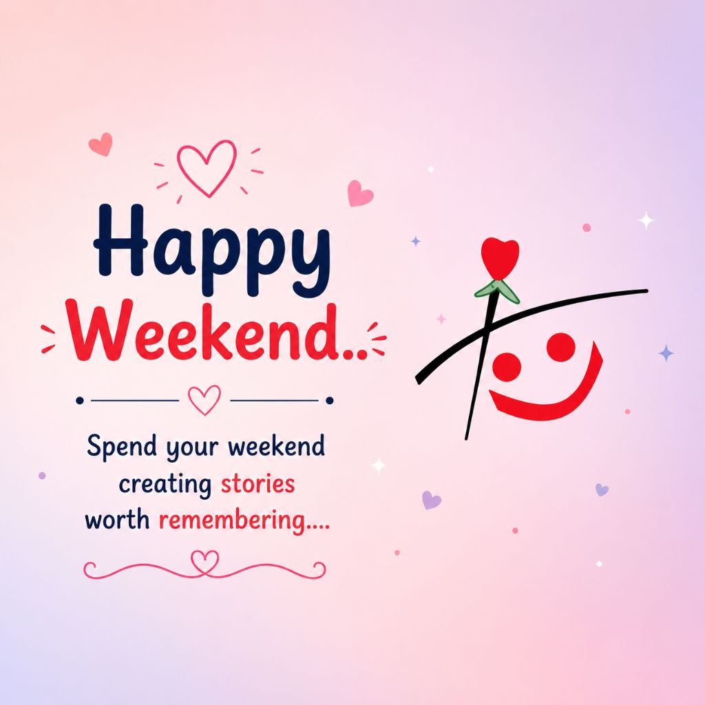 a smiling heart design Happy Weekend greeting card