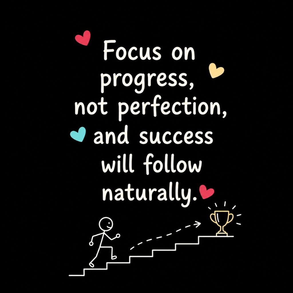 a stick figure climbing stairs toward a trophy with work related quotes