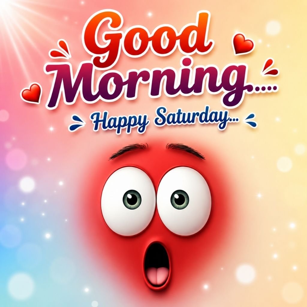 a surprised red emoji face weekend humor pictures