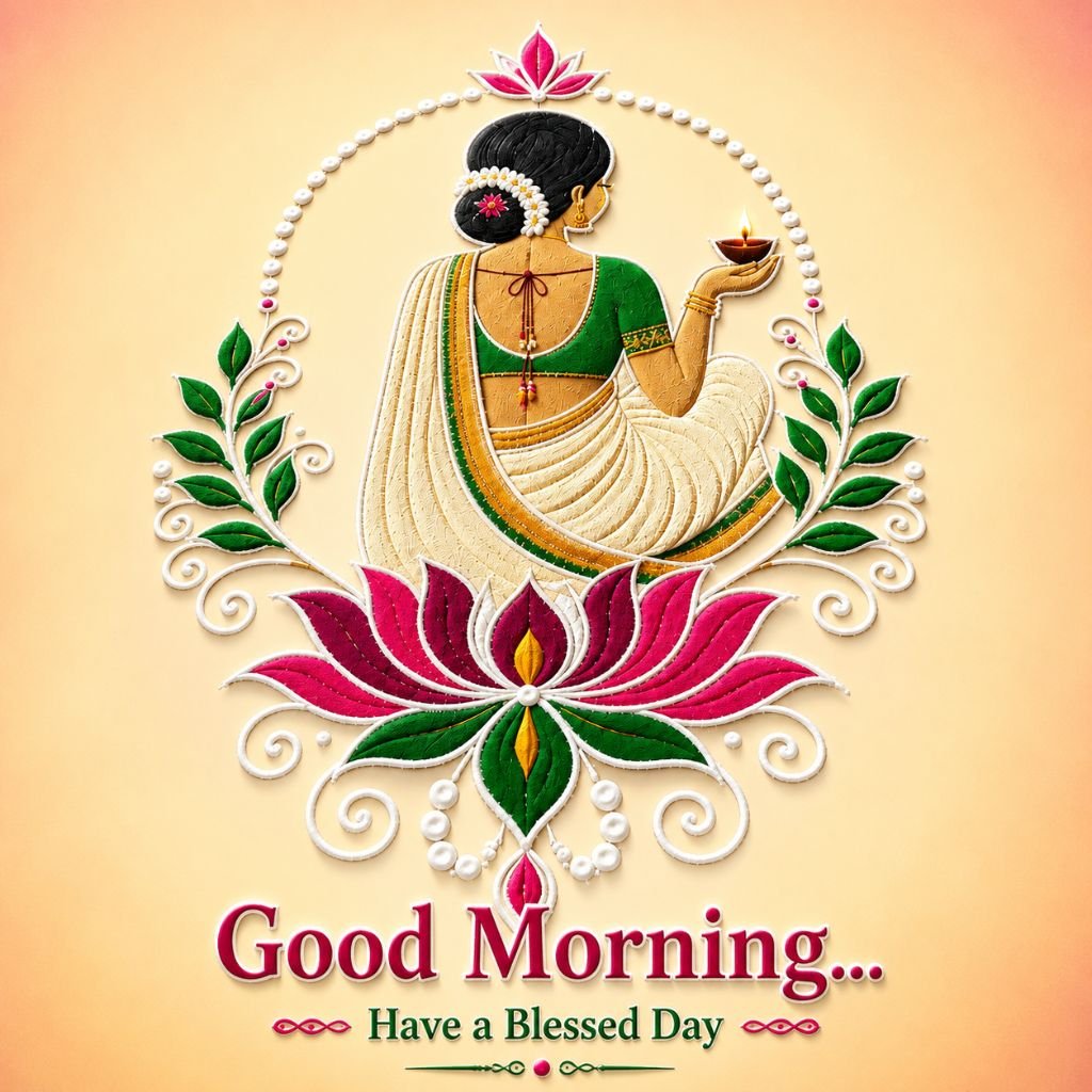 a traditional Indian woman holding a diya pretty morning pictures