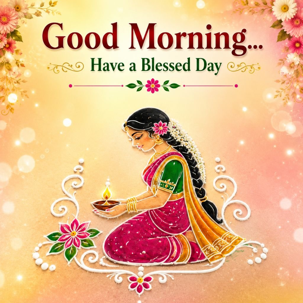 a traditional Indian woman pic of morning