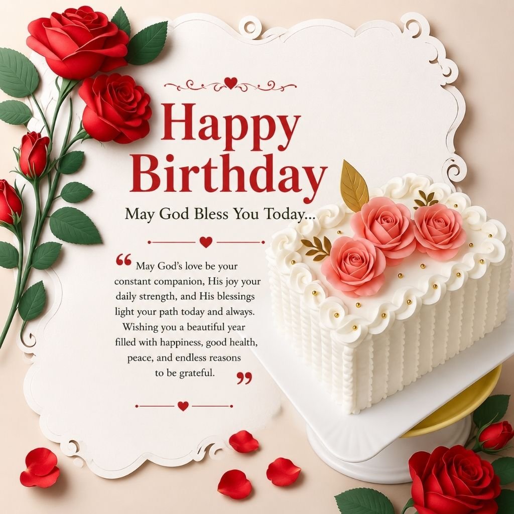 a white floral cake happy birthday card for friend