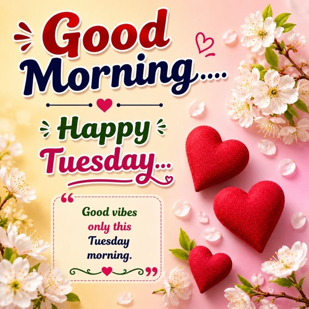 an inspiring good vibes quote of good morning tuesday messages