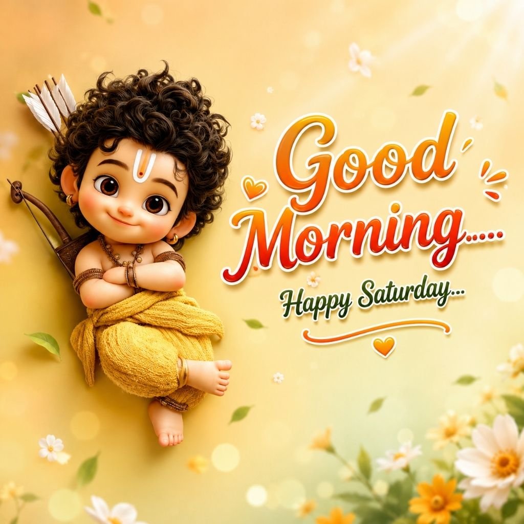 baby Krishna cartoon enjoy your weekend funny