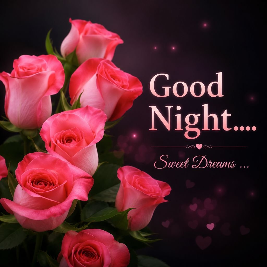 beautiful good night images with flowers