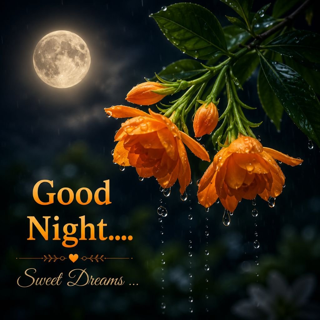 beautiful joyful good night flowers