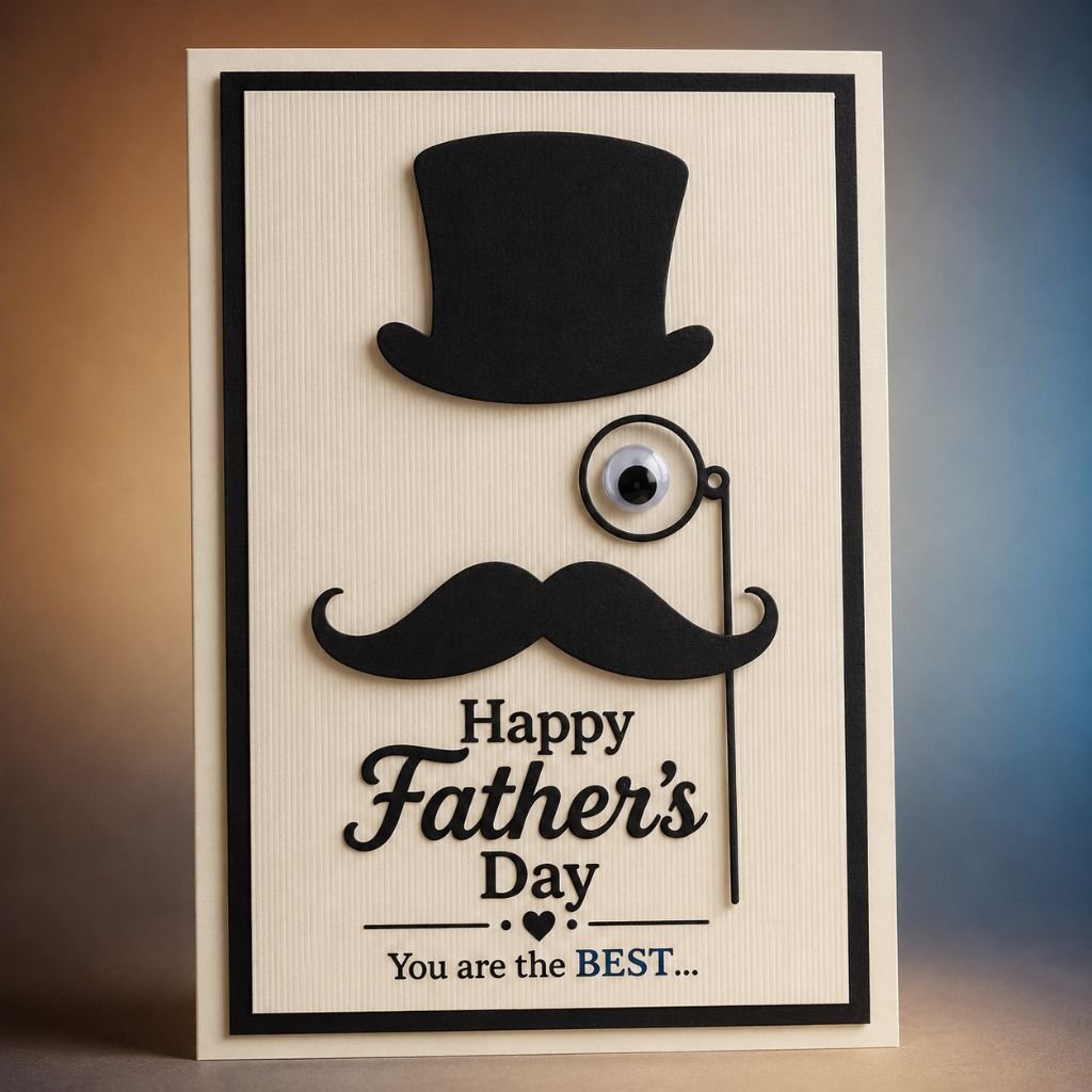 black top hat Happy Father’s Day greeting card