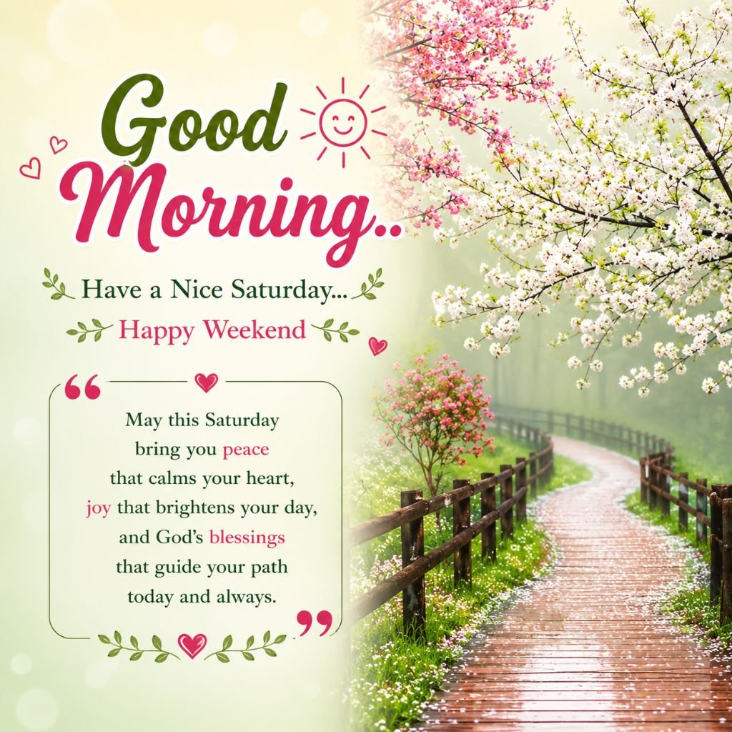 blooming cherry blossom trees weekend blessing image