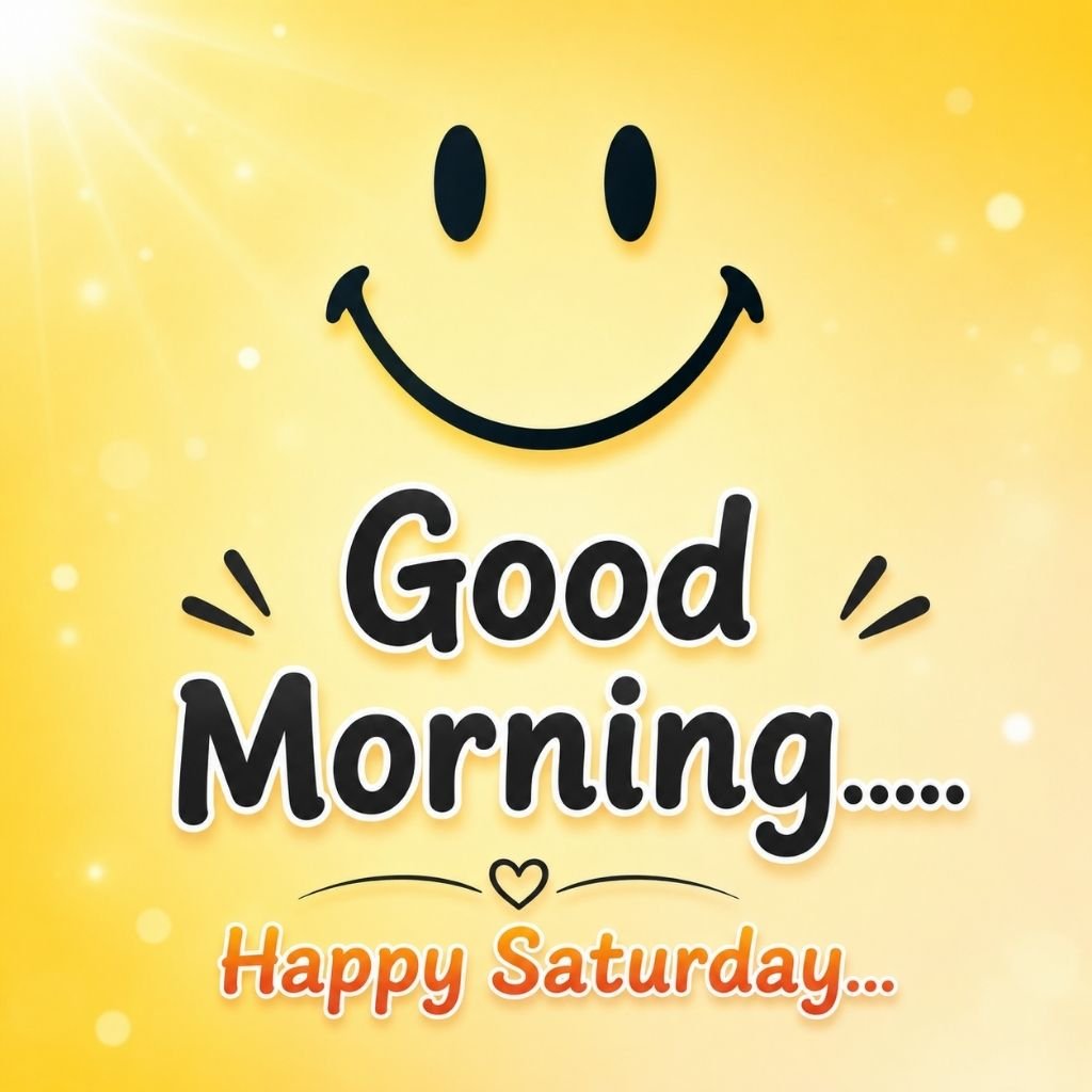 classic yellow smiley face with saturday pictures