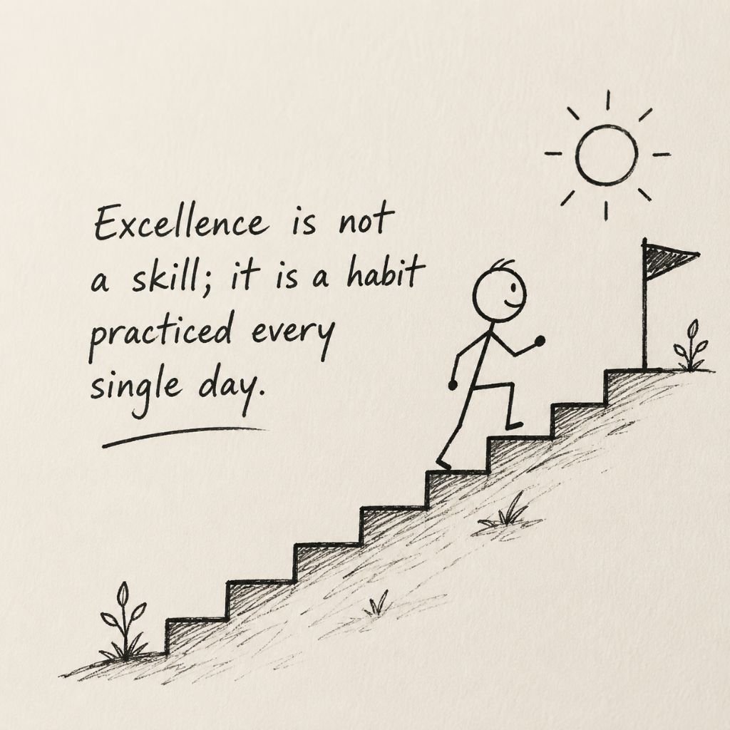 climbing stairs toward a flag inspirational quotes for work
