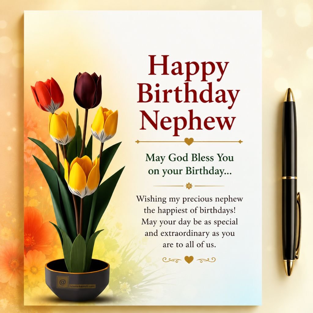 colorful tulips happy birthday nephew wishes