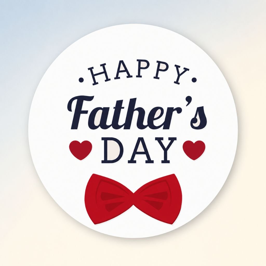 elegant navy blue Happy Father’s Day badge design