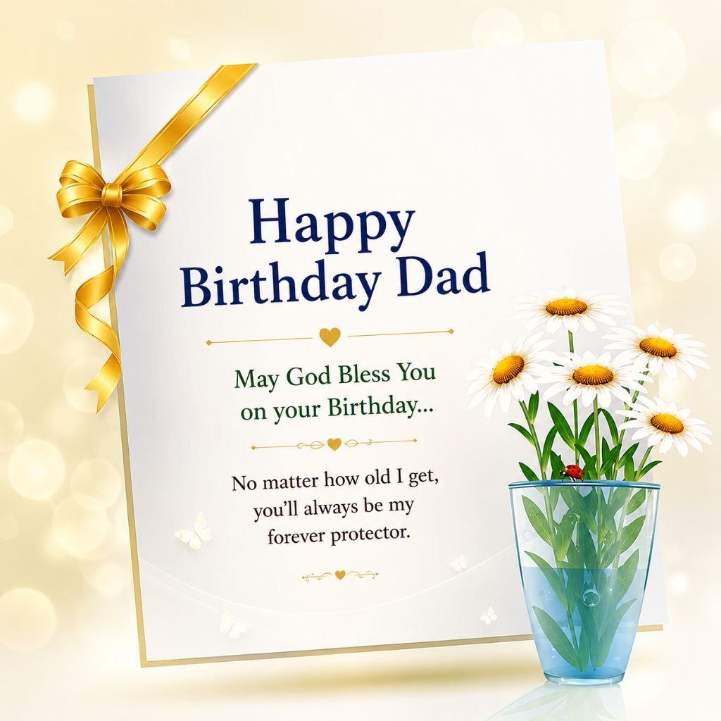 golden ribbon birthday wishes for dad