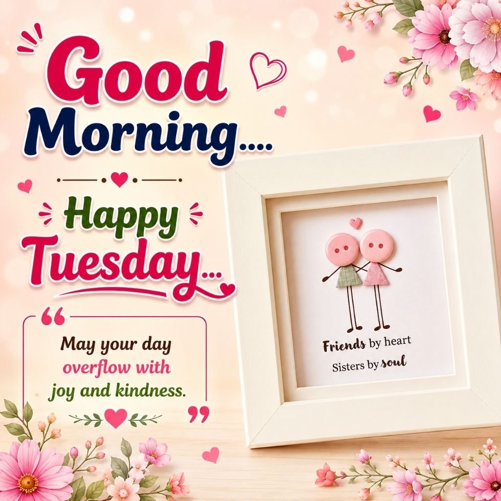 good morning happy tuesday image with framed friendship