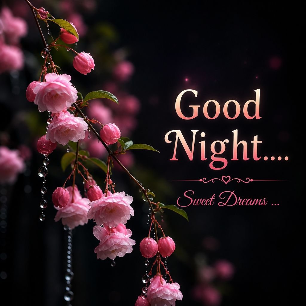 good night pictures with flowers