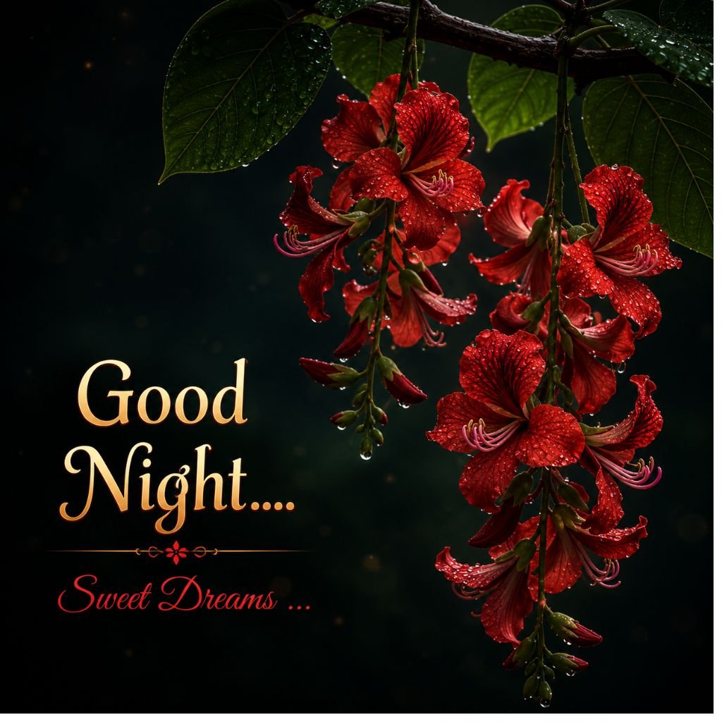 goodnight images with flowers