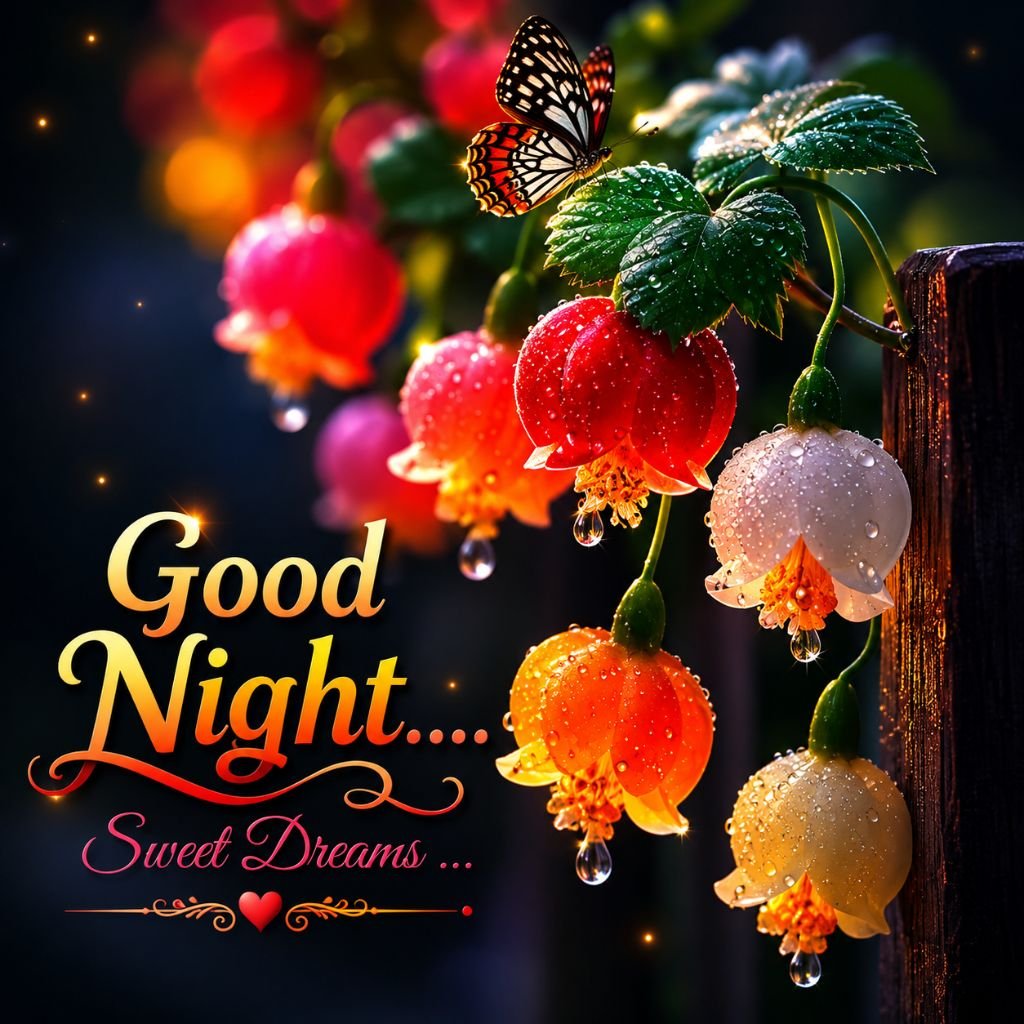 gud nite images with flowers