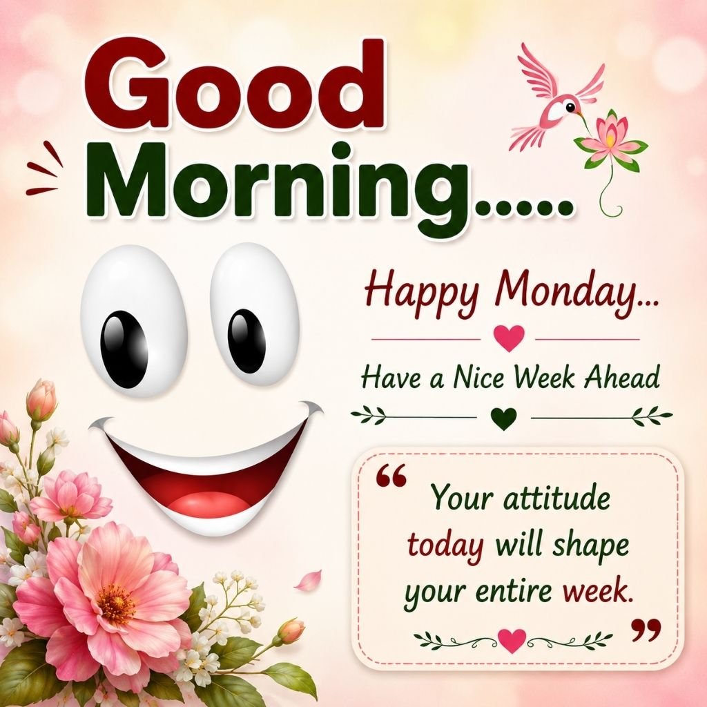 happy monday image with a smiling face