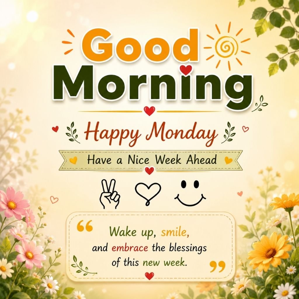 happy monday image with smile symbols