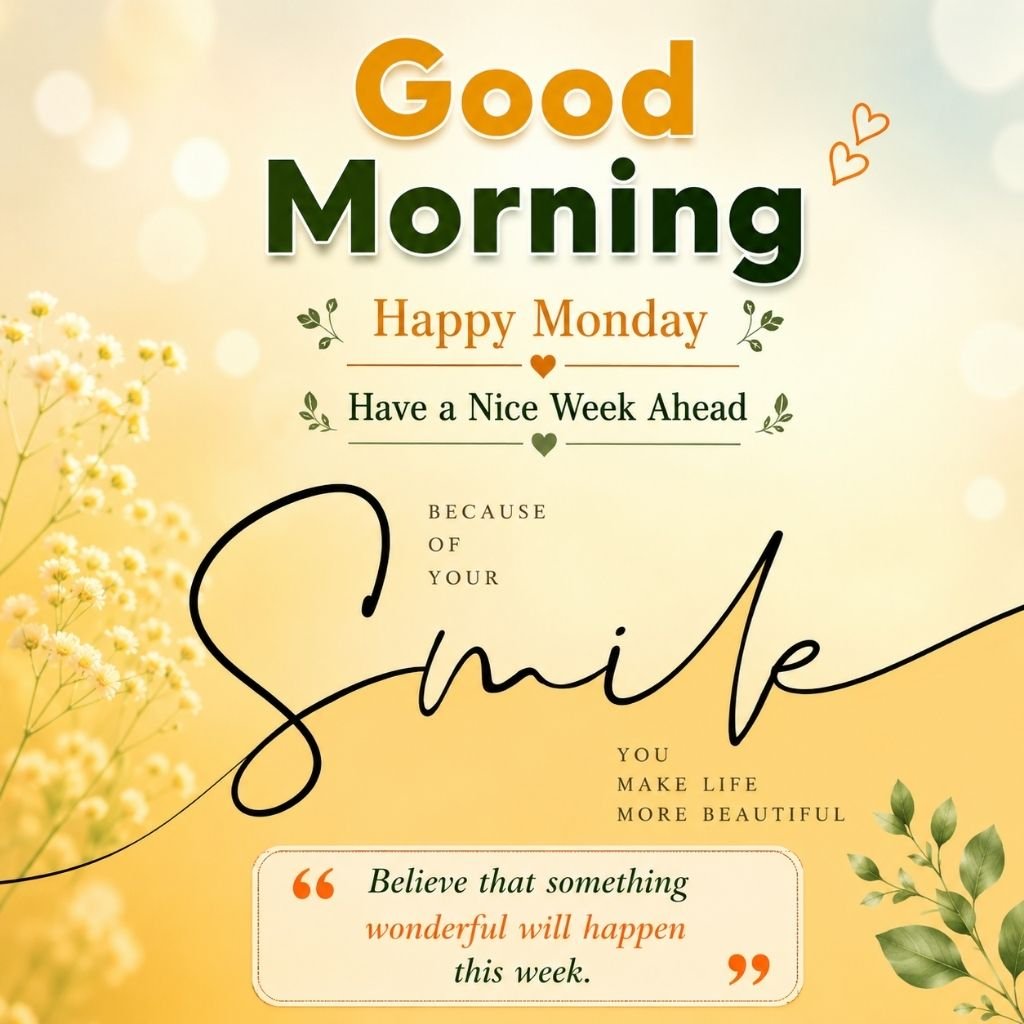 happy monday image with smile