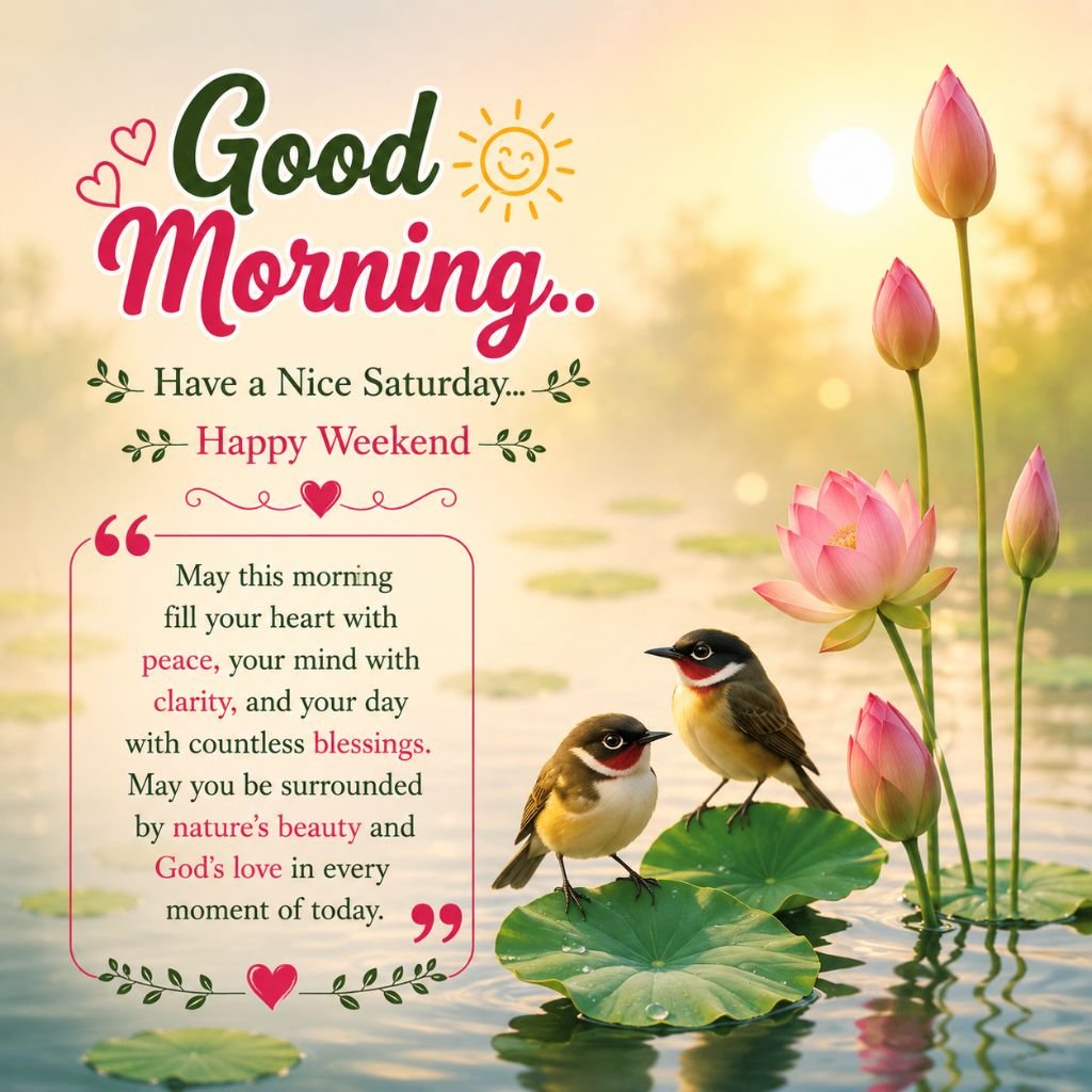 lotus flowers happy blessed saturday images