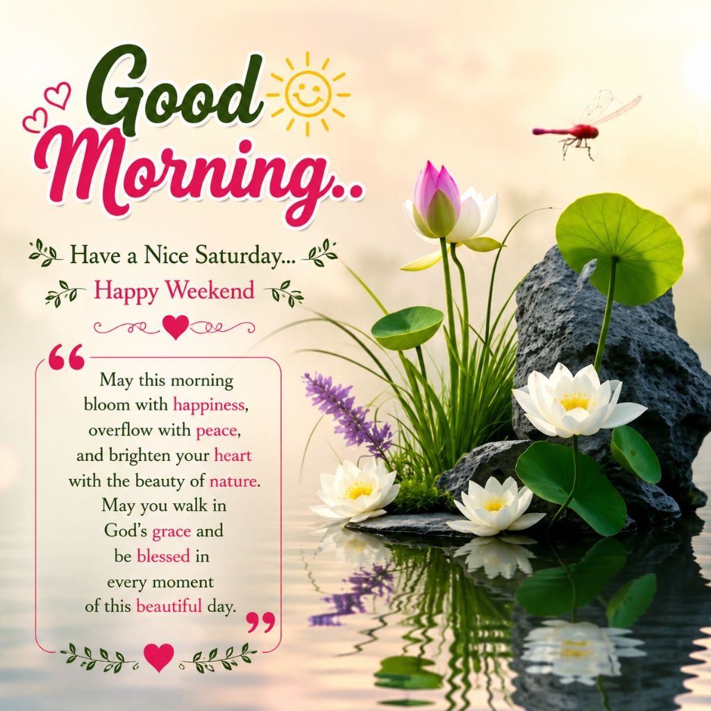 lotus flowers saturday blessings quote